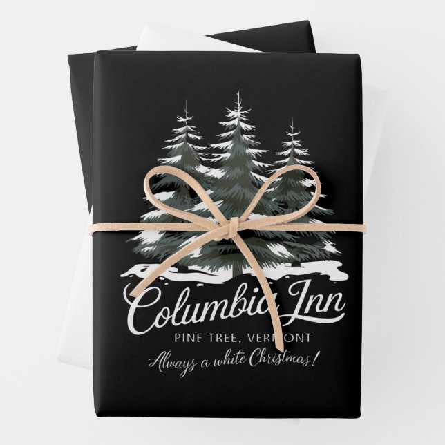 Columbia Inn Pine Tree Vermont A White Christmas Geschenkpapier Set (Beispiel)