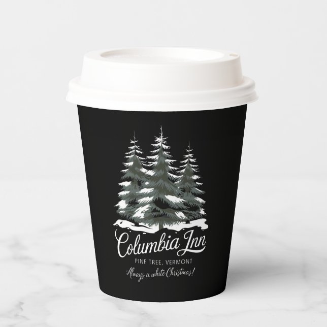 Columbia Inn Pine Tree Vermont A White Christmas Pappbecher (Vorderseite)