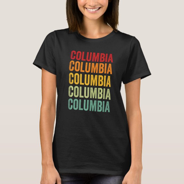 Columbia Landkreis Georgia Regenbogen Text T-Shirt (Vorderseite)