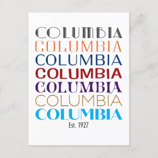 Columbia-Logo, jahrzehntelange Urlaubspostkarte Feiertagspostkarte