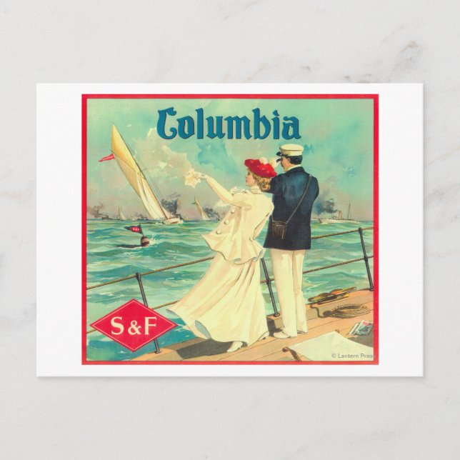 Columbia Orange Label Postkarte (Vorderseite)