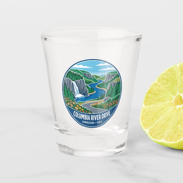Columbia River Drive USA Schnapsglas (Vorderseite)