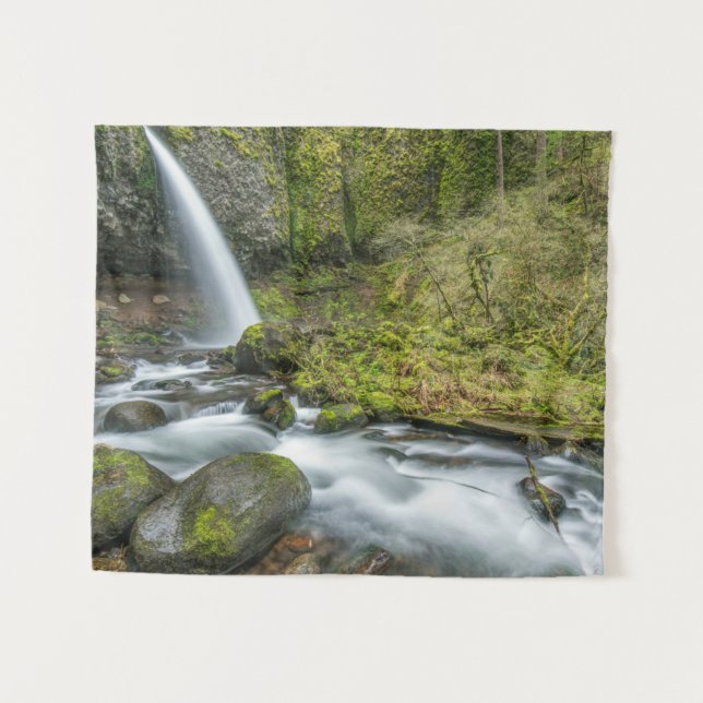 Columbia River Gorge, Ponytail Falls Wandteppich (Vorderseite (Horizontal))