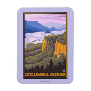 Columbia River Gorge Scene mit Crown Point Magnet