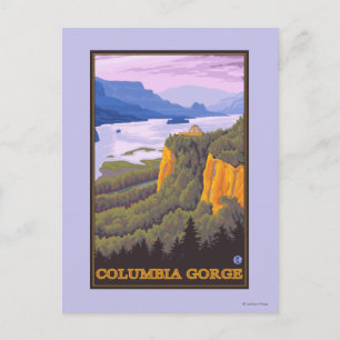 Columbia River Gorge Scene mit Crown Point Postkarte