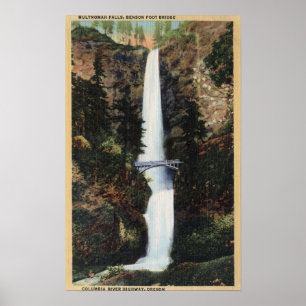 Columbia River ODER - Multnomah Fälle und Benson Poster
