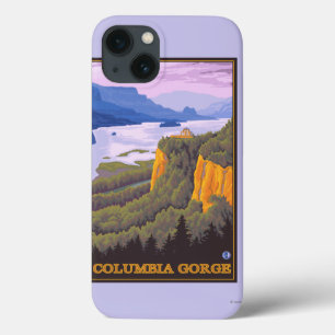 Columbia River Schlucht-Szene mit Kronen-Punkt iPhone 13 Hülle
