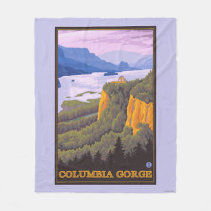 Columbia River Schlucht-Szene mit Kronen-Punkt Fleecedecke