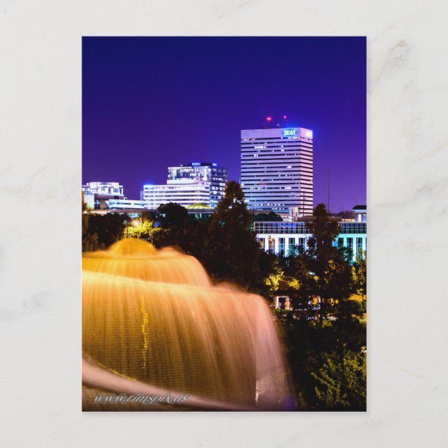 Columbia SC, City Skyline in der Nacht. Postkarte (Vorderseite)