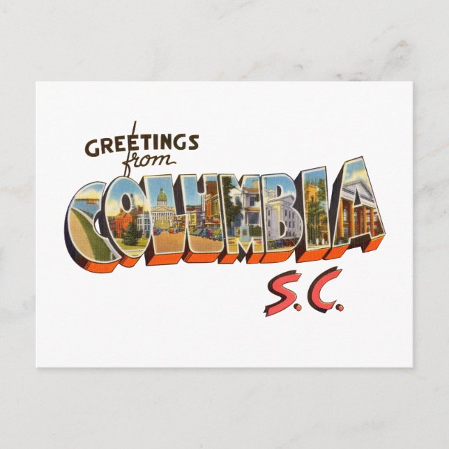 Columbia SC Postkarte (Vorderseite)