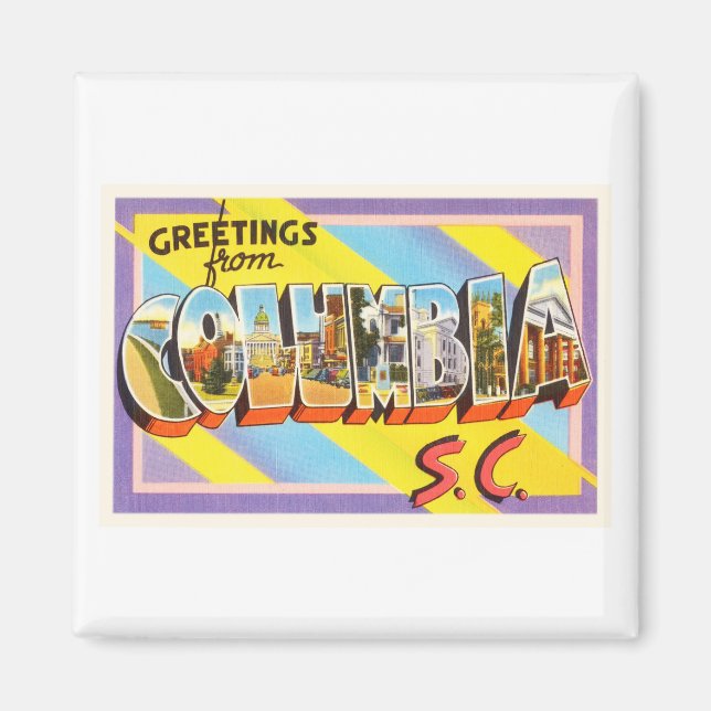 Columbia South Carolina SC Vintage Travel Postcard Magnet (Vorne)