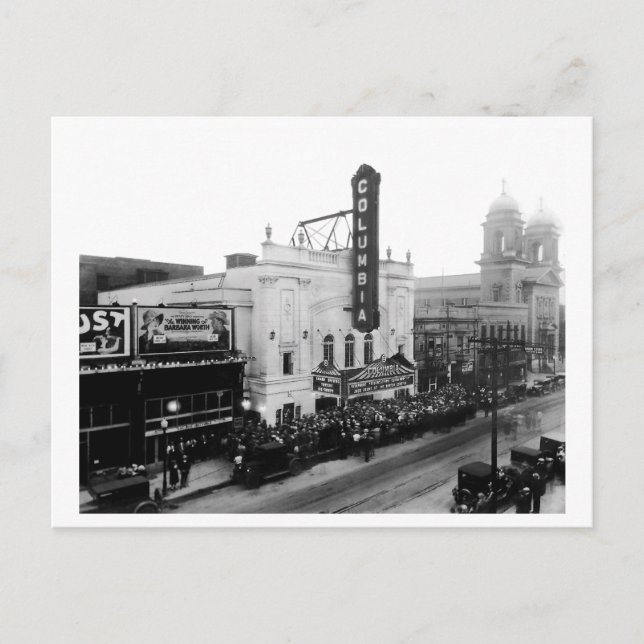 Columbia Theater, Eröffnungsabend Feiertagspostkarte (Vorderseite)