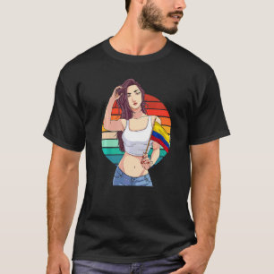 Columbiana Mädchen Columbia-Flagge Kolumbianischer T-Shirt