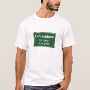 Columbiana Ohio Stadt-Grenze-Zeichen T-Shirt