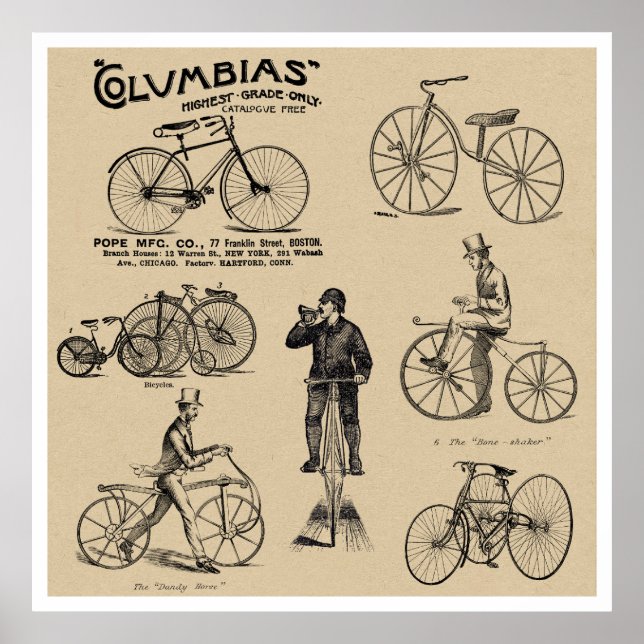 Columbies Vintages Fahrrad Poster (Vorne)