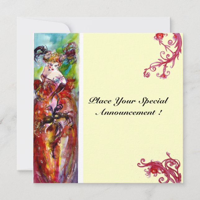 COLUMBINE, 16 . Geburtstag Masquerade Party Einladung (Vorderseite)