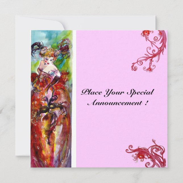 COLUMBINE, 16 . Geburtstag Masquerade Party Einladung (Vorderseite)