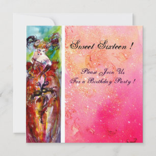 COLUMBINE, 16 . Geburtstag Masquerade Party, fuchs Einladung