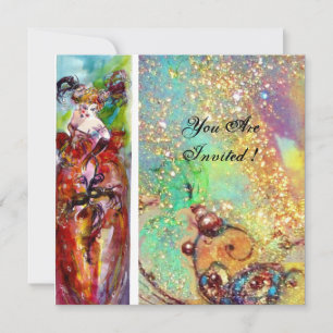 COLUMBINE, 16 . Geburtstag Masquerade Party, rot b Einladung