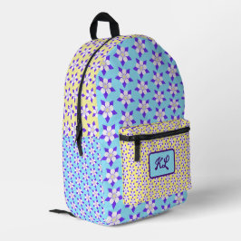 Columbine Backpack Blue und Yellows Bedruckter Rucksack