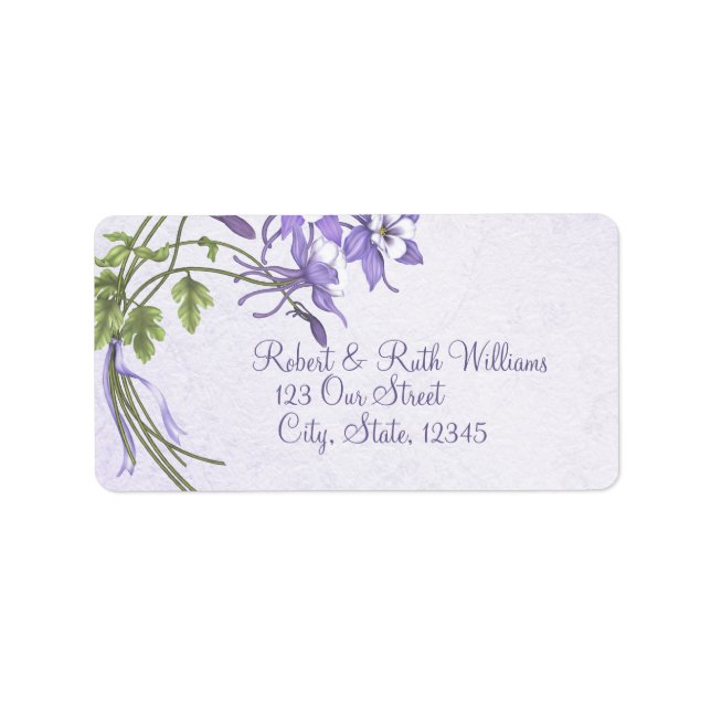 Columbine Bouquet 2 Address Labels Adressaufkleber (Vorne)