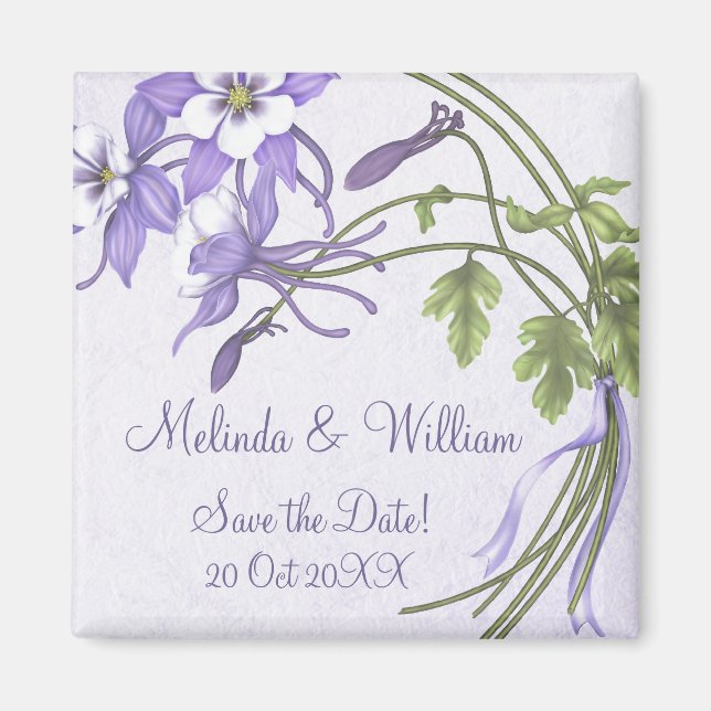 Columbine Bouquet Magnet ~ Save the Date (Vorne)