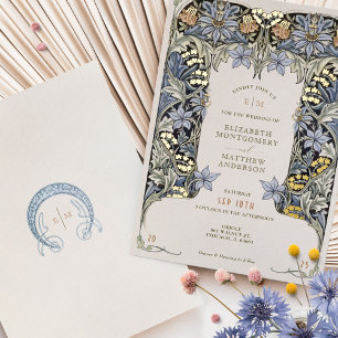 Columbine Morris Viktorianisch Vintage Wedding Folieneinladung