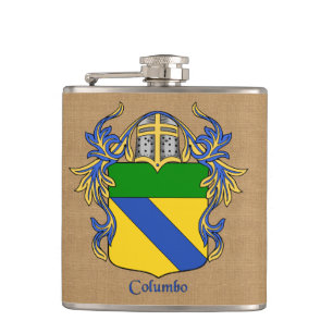 Columbo Heraldischer Schild mit Mantle und Helm Flachmann