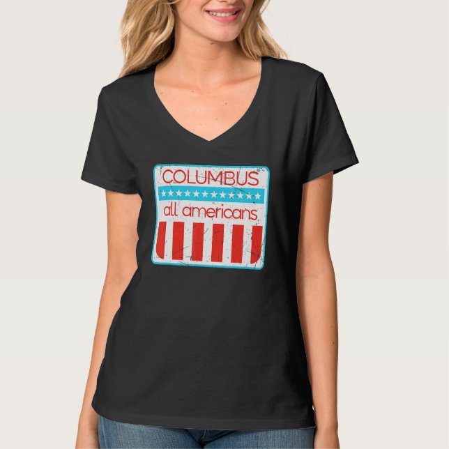 Columbus All Americans Retro 4th Of July 1 T-Shirt (Vorderseite)