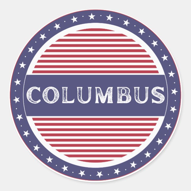 Columbus City Pride Emblem – American Identity Runder Aufkleber (Vorderseite)