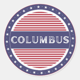 Columbus City Pride Emblem – Amerikanische Identit Runder Aufkleber