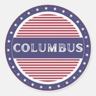 Columbus City Pride Emblem – Amerikanische Identit Runder Aufkleber