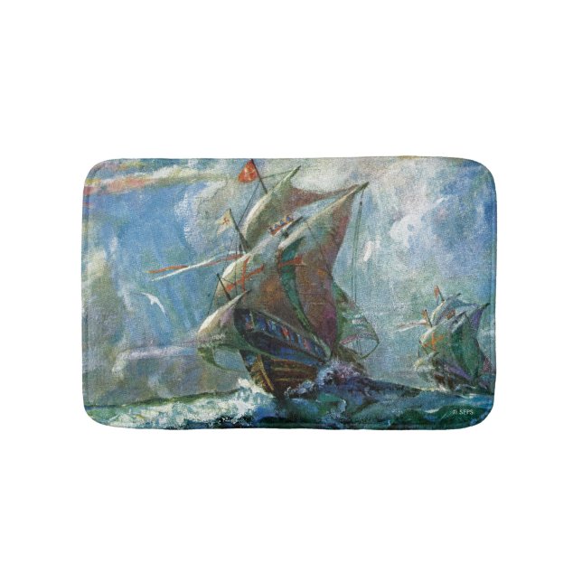 Columbus Day Badematte (Vorderseite)