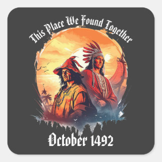 Columbus Day Indianertag Oktober 1492 Quadratischer Aufkleber