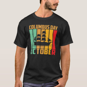 Columbus Day Oktober Vintag Columbus Italian Navi T-Shirt