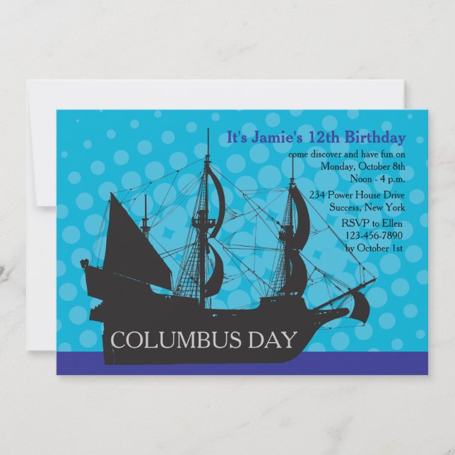 Columbus Day-Party Einladung (Vorderseite)