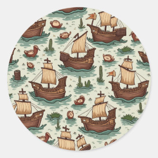 Columbus Day Runder Aufkleber