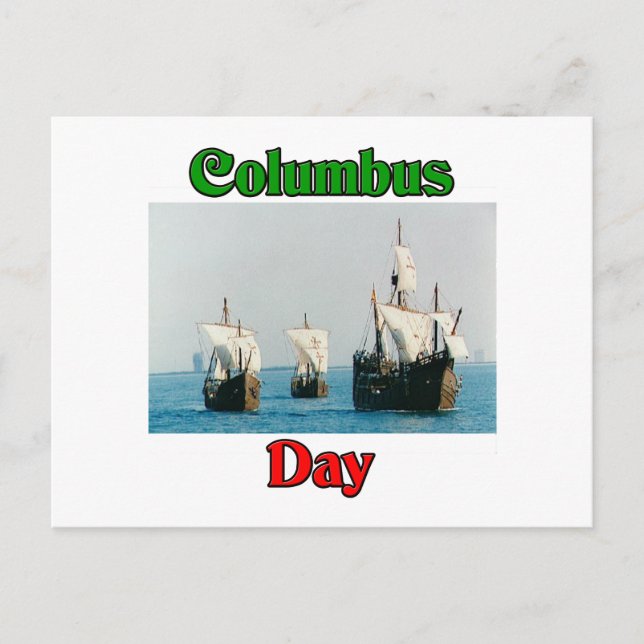 Columbus Day Ships Postkarte (Vorderseite)