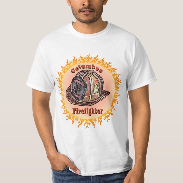 Columbus Feuerwehrmann T - Shirt (Vorderseite)