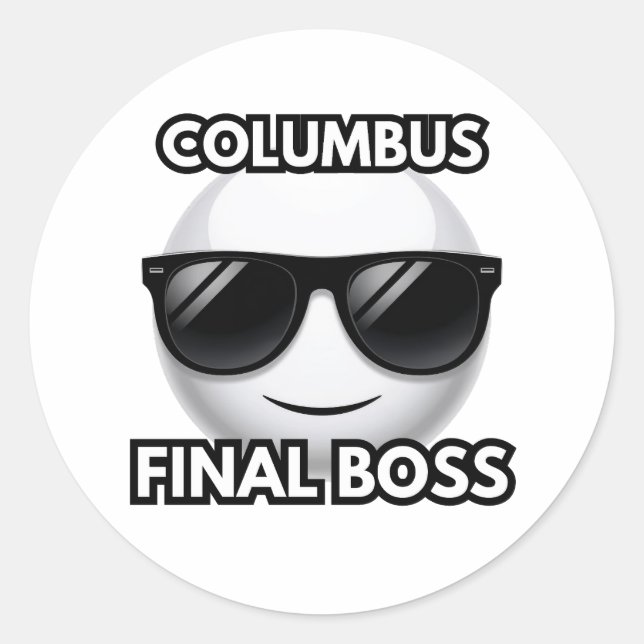 Columbus Final Boss Cool Emoji Sticker (Vorderseite)