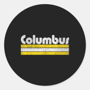 Columbus Fußball Vintage Stadt  Runder Aufkleber