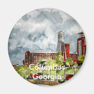 Columbus ga georgia Flusslauf Kunst, C... Magnet