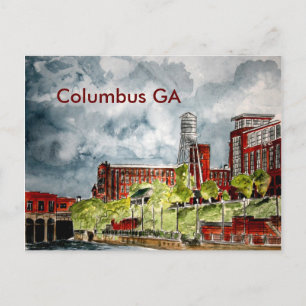 Columbus ga georgia Flusslauf Kunst, C... Postkarte