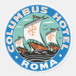 Columbus-Hotel Rom Runder Aufkleber