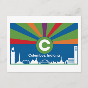 Columbus Indiana Flag Postkarte
