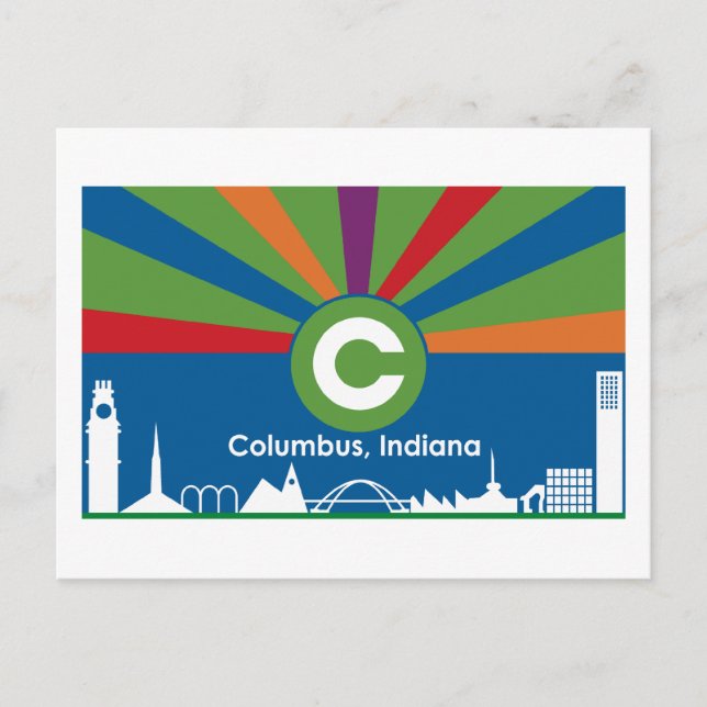 Columbus Indiana Flag Postkarte (Vorderseite)