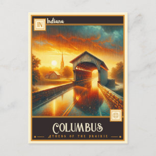 Columbus, Indiana Vintage Postkarte
