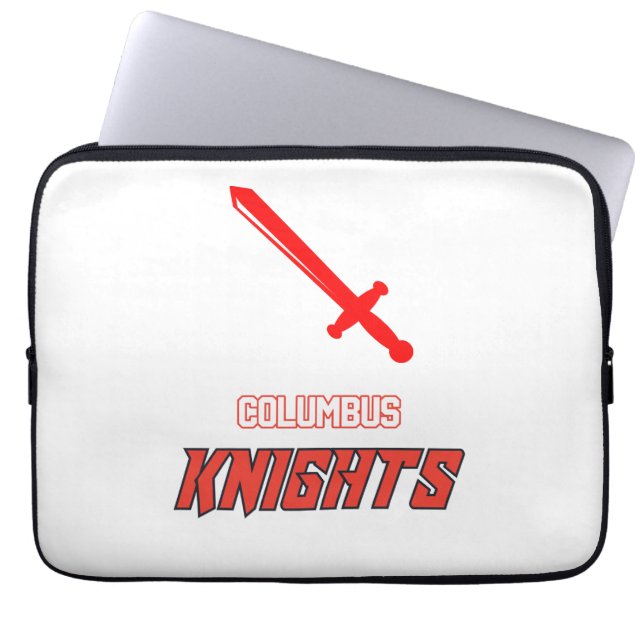 Columbus Knights weiß Laptopschutzhülle (Vorderseite)