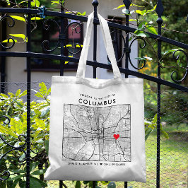 Columbus-Liebe-Locator | City Map Wedding Welcome Tragetasche