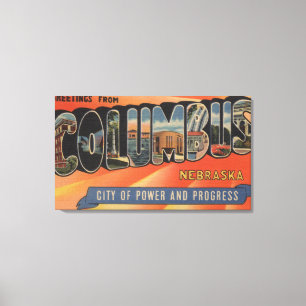 Columbus, Nebraska - große Buchstabe-Szenen Leinwanddruck